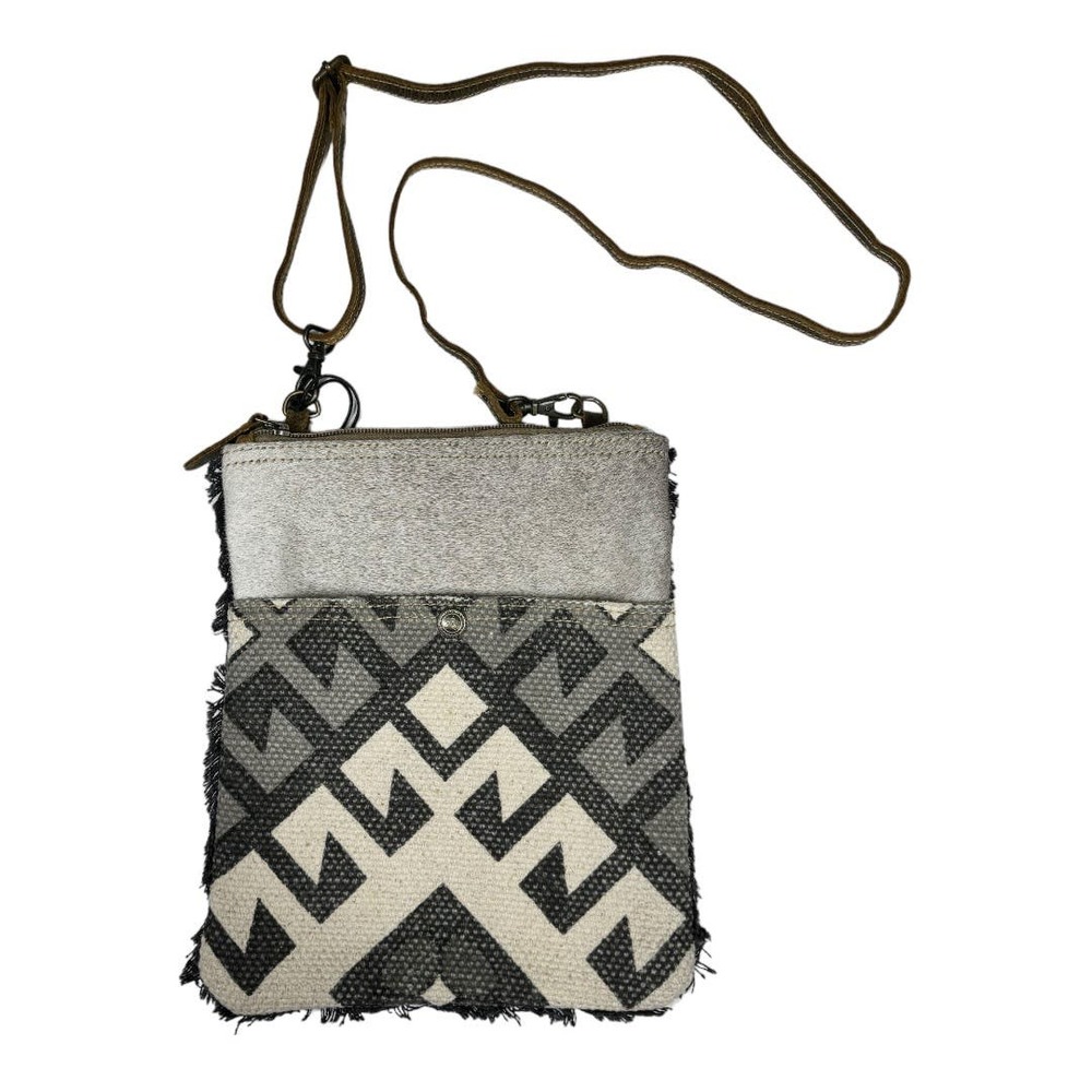 Myra Bag Crisscross Fantasy Small Crossbody New NWT Gray Aztec Western Boho